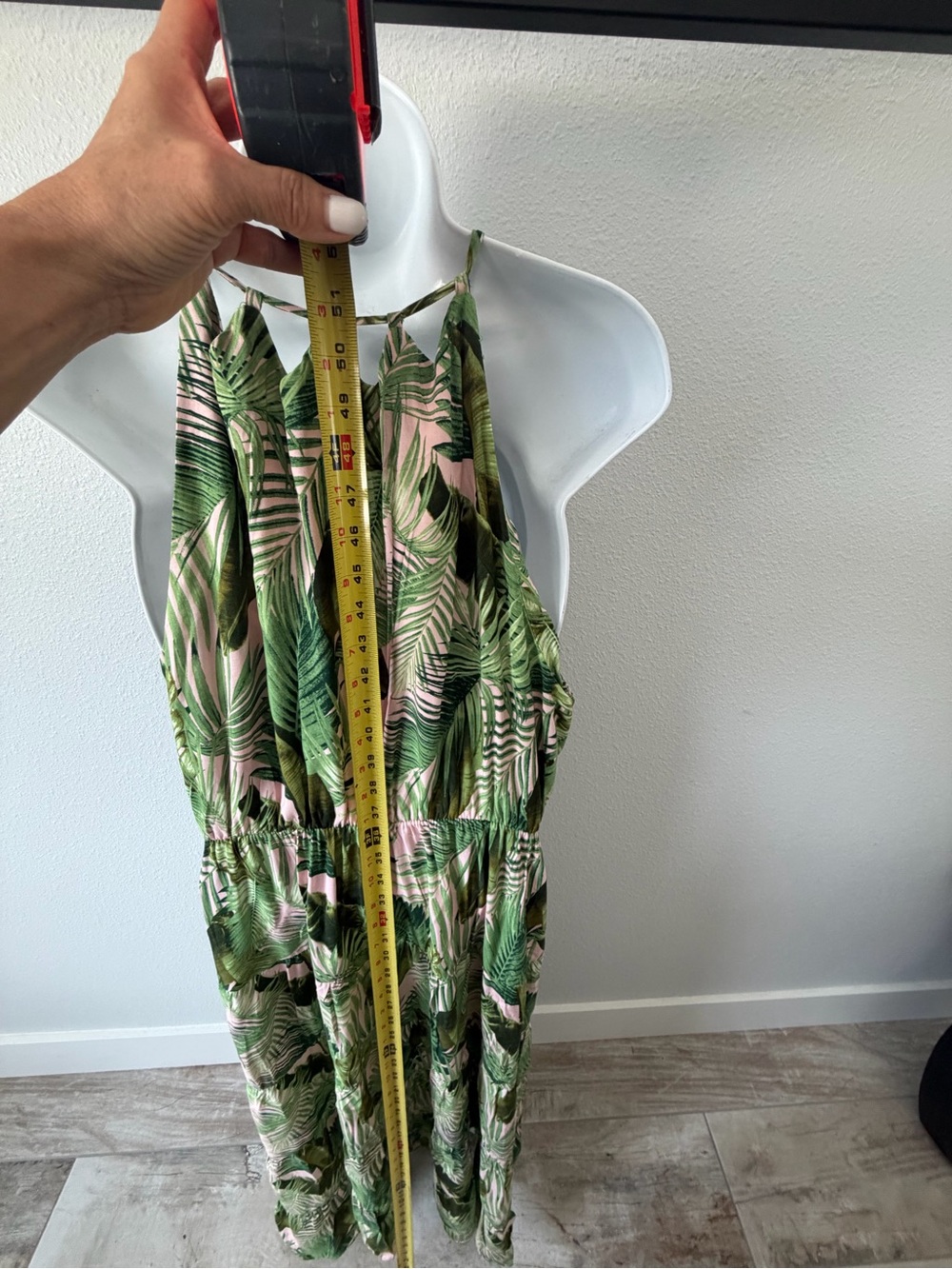 Vince Camuto Green and Pink Tropical Halter Maxi Dress - Picture 10 of 13